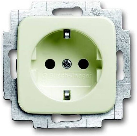 ABB Geräteeinsatz Steckdose IP20 in Creme-Weiß und Perlweiß - Bild 1