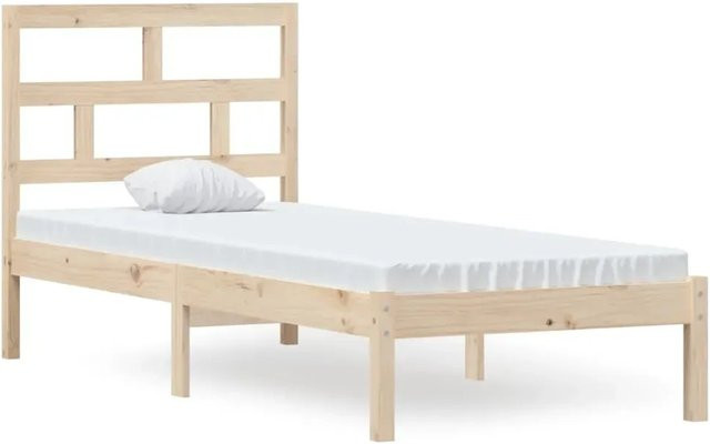vidaXL Massivholzbett aus Kiefernholz in Braun, B/T/H: 75 x 190 cm - Bild 1