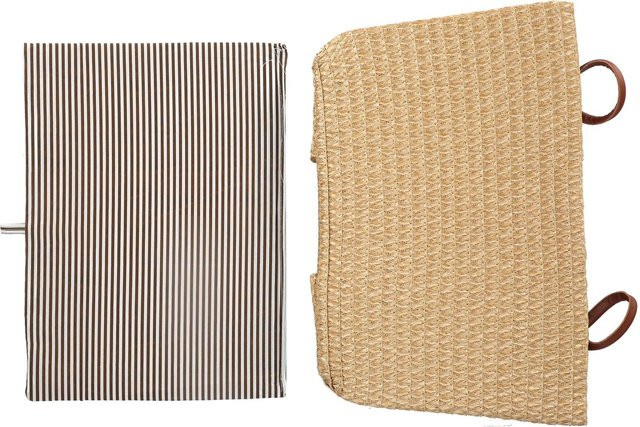 CosyHome Faltbarer Aufbewahrungskorb aus Stoff in Gelb und Beige, B/T/H: 42 x 33 x 42 cm - Bild 1