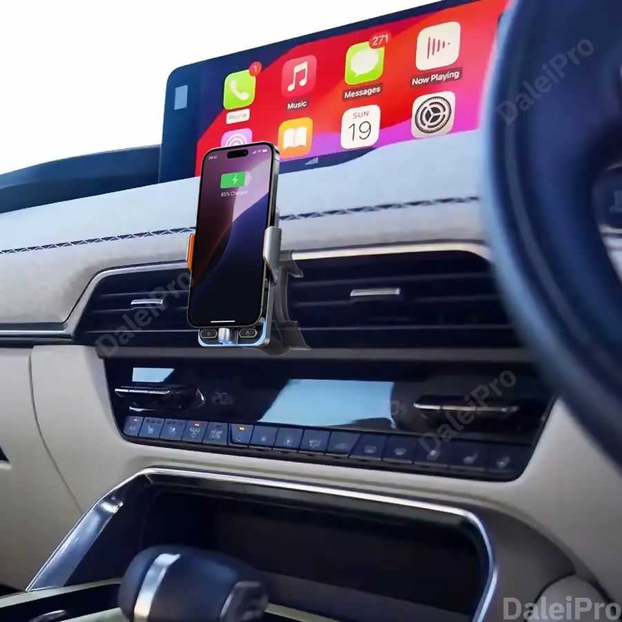 DaleiPro Magnetische Magsafe Auto-Handyhalterung mit kabellosem Ladegerät und automatischer Klemmung für Mazda CX60 CX80 CX-60 CX-80 in Schwarz - Bild 3