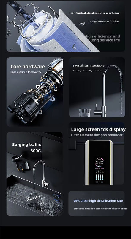 SHUANGLI Küchen-Wasserfilter Umkehrosmose-Wasserfiltrationssystem mit 600G/800G Durchflussrate und reduziertem TDS-Wert - Bild 5