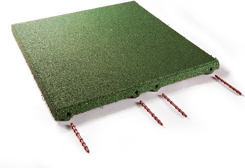 TERRASOFT Fallschutzplatte aus Gummi in Grün, B/H/T: 50 x 3 x 50 cm - Bild 1