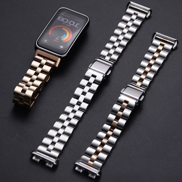 jansin Uhrenarmband Edelstahl, Silber, Unisex, für Huawei Band 10 9 8 - Bild 1