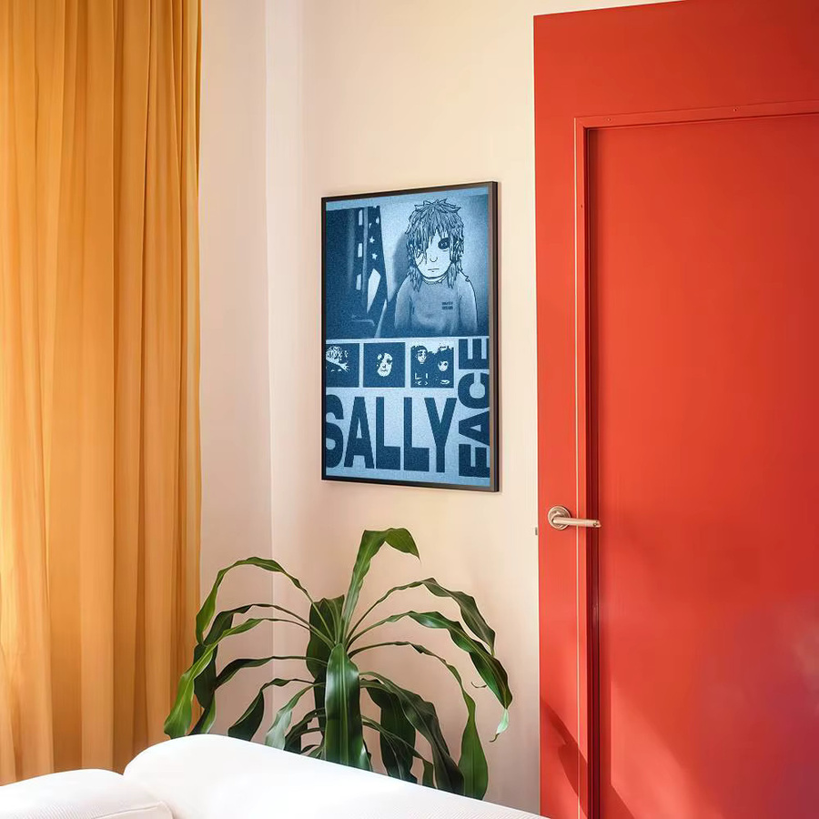 Sally Face Anime-Poster Selbstklebender Whitepaper-Aufkleber in Weiß zur DIY Raumdekoration - Bild 3