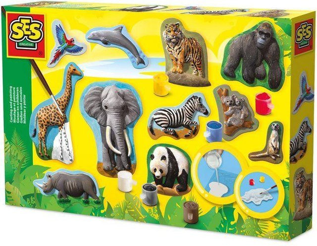 SES CREATIVE Tiere Waschgips, 11 zu erstellende Figuren, ab 5 Jahre - Bild 1