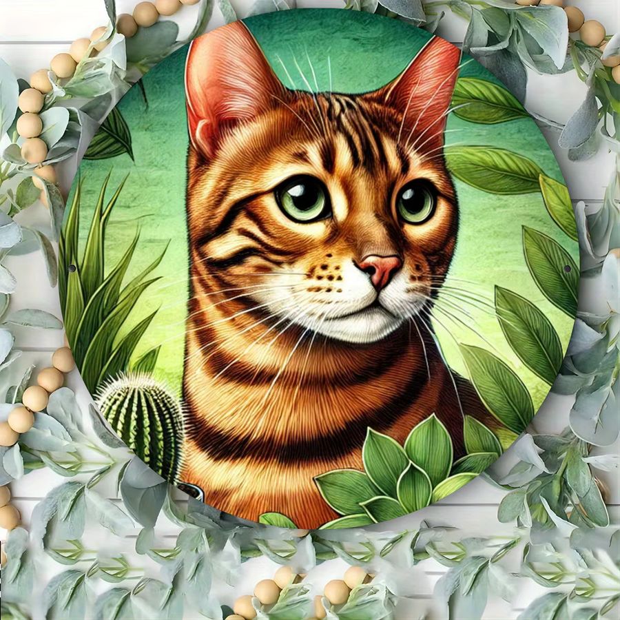 Rundes Metallschild Bengal Cat von Potdemiel, Multicolor, Durchmesser: 20,3 cm - Bild 4