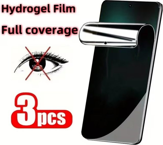 3er-Pack Anti Spy Privatsphäre Hydrogel Displayschutzfolie für Realme C1 C1(2019) U1 2 3 5 6 Pro C2 transparent - Bild 1
