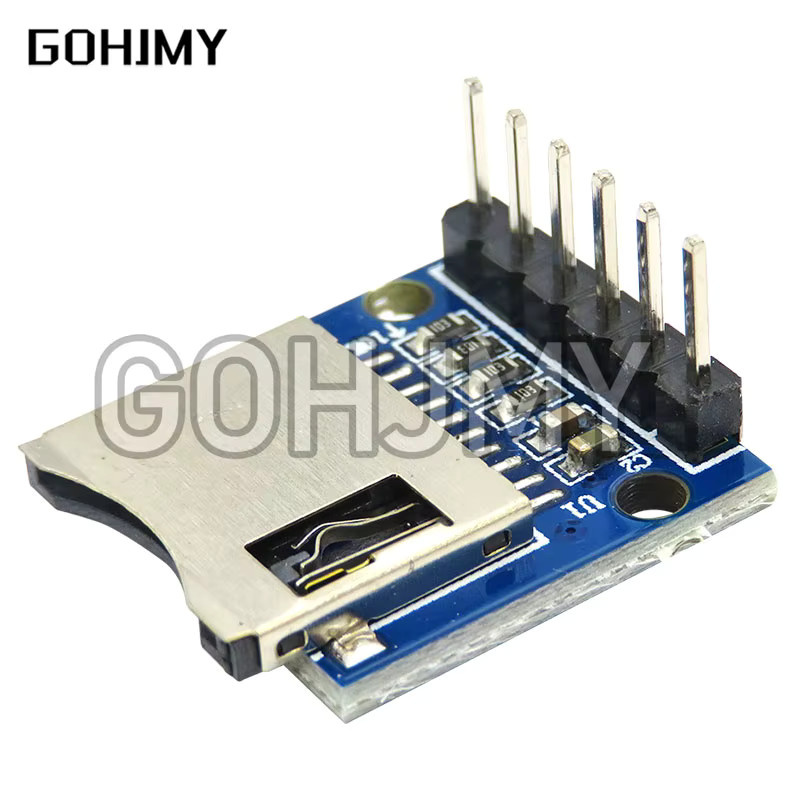 GOHJMY Micro SD Speichererweiterungsplatine Mini TF Karte Memory Shield Modul mit Pins, Blau, 5 Stück - Bild 2