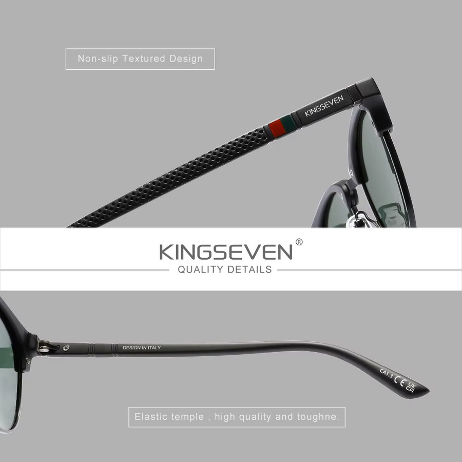 KINGSEVEN Sonnenbrille, Vollrand, schwarz, unisex, polarisiert - Bild 3