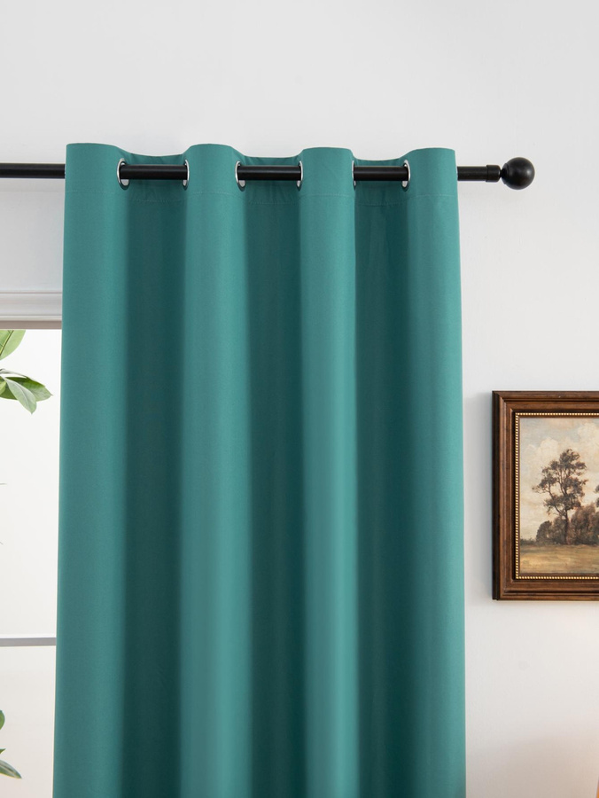 Yiran Furniture Verdunkelungsvorhang aus Polyester mit Ösen, Himmelblau, Breite: 100 cm, Höhe: 130 cm - Bild 3