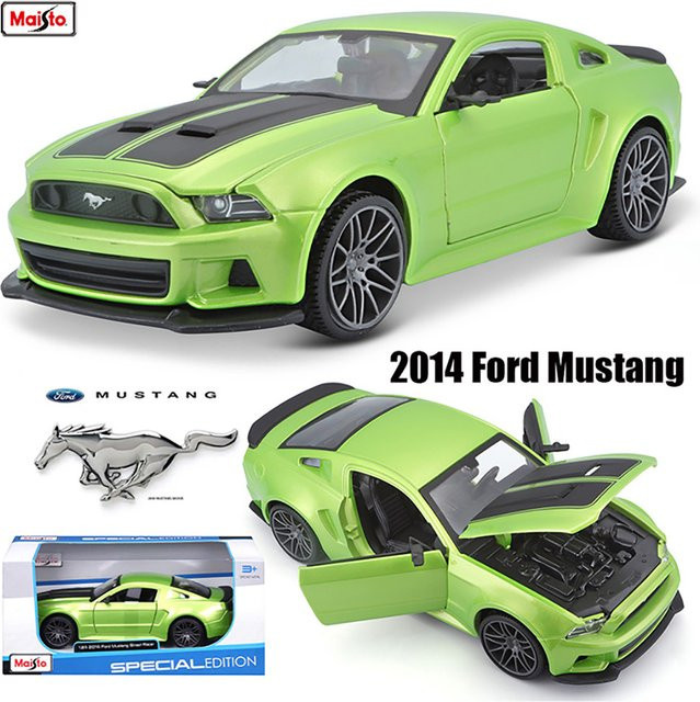 Maisto 2014 Ford Mustang Street Racer, Präzisionsmodellauto, 1:24, Grün - Bild 1