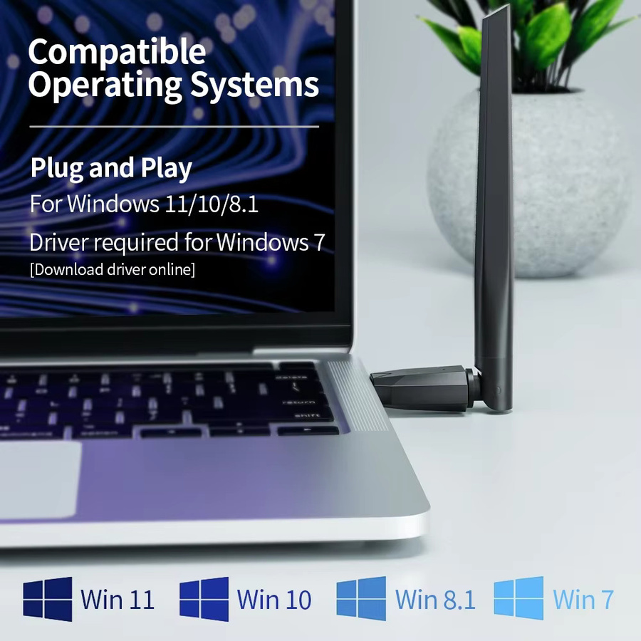 Kebidu Bluetooth 6.0 USB Adapter Dongle in Schwarz für Windows 11/10/8.1 zur Verbindung von Maus, Tastatur und Audio mit 200m Reichweite - Bild 5