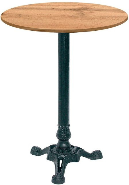 RestooTab Bistrotisch rund in Eiche mit schwarzem Gestell, Durchmesser: 60 cm, Höhe: 113 cm - Bild 1