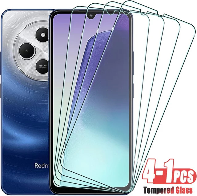 Set aus 1 bis 4 gehärteten Glas Displayschutzfolien für Xiaomi Redmi (kompatibel mit Modellen 14C, 13C, 12, 11A, 10, 9, 8A, 10X 4G/5G, 9A, 9T, 9AT, 14R, 9H), transparent - Bild 1
