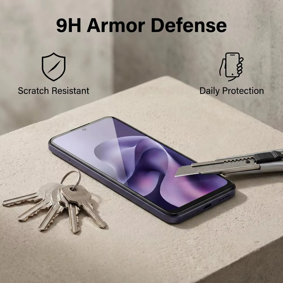 2 Stück transparente Displayschutzfolie aus gehärtetem Glas für Motorola Moto G67 Power und G77, kratzfest und staubfrei - Bild 3