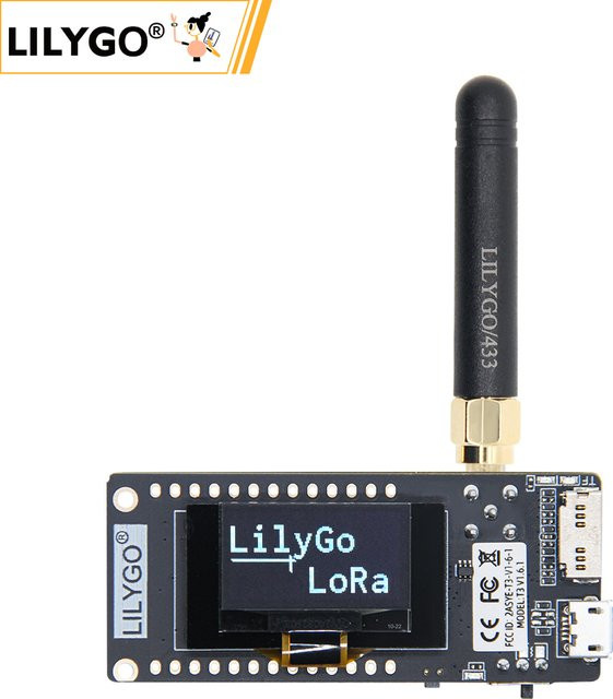 LILYGO TTGO LoRa32 V2.1 & T3 V1.6.1 Entwicklungsboard mit ESP32, LoRa, 0,96 Zoll OLED, Bluetooth und WIFI, Schwarz - Bild 1