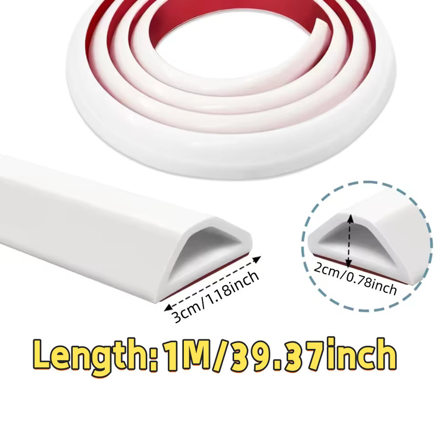 Selbstklebendes PVC-Dichtungsband in Weiß für Badezimmer und Dusche, Länge: 1 m - Bild 2