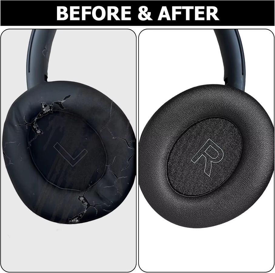 Anker Soundcore Ersatz-Ohrpolster für Life Q30 und Q35 Kopfhörer aus schwarzem Proteinleder mit Memory-Schaum - Bild 5