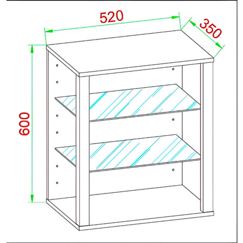 VCM Standvitrine Glasol in Grau mit Glastüren, B/H/T: 52 x 60 x 35 cm - Bild 3