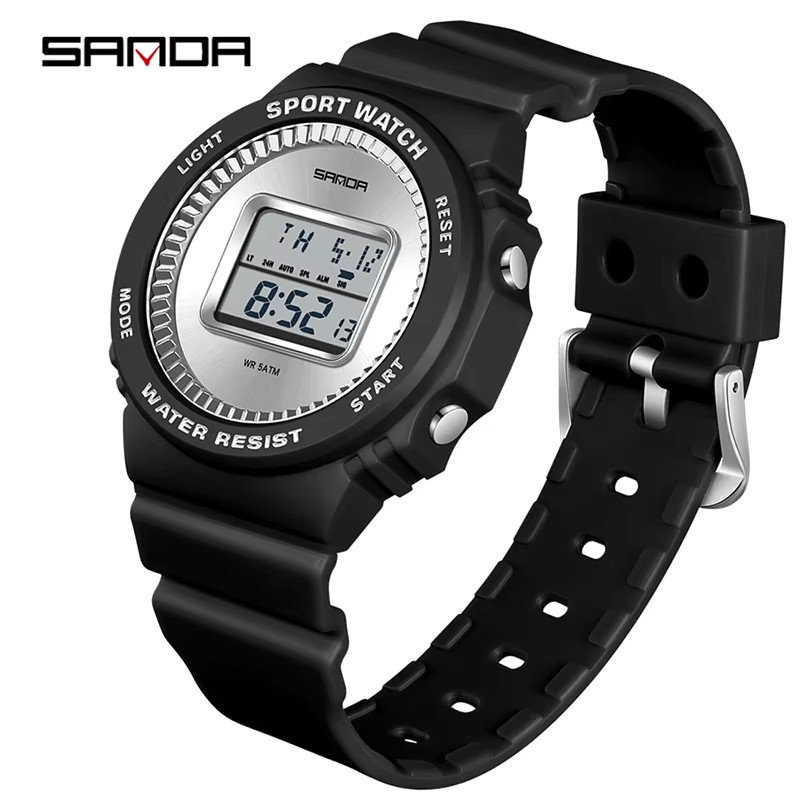 SANDA Armbanduhr Digitaluhr, Kunststoff, Schwarz, Herren - Bild 3