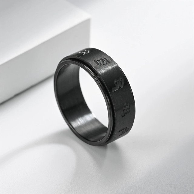 MAGIC ZONE Fidget Spinner Ring, Edelstahl, Schwarz, Herren - Bild 1