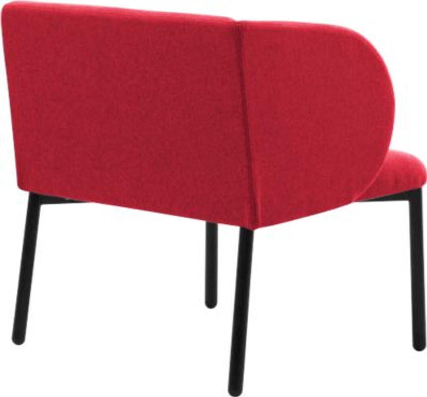 Leyform LIV Empfangssessel mit Stahlrohrgestell und Stoffbezug in Rot Melange, B: 73 cm, T: 62 cm, H: 74 cm - Bild 2