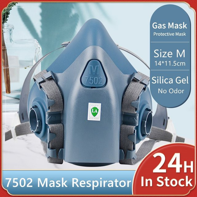 Karocola 7502 Halbgesichtsmaske aus Silikon in Blau mit Cool-Flow-Ventil und Dualmodus-Atmungsschutz - Bild 1