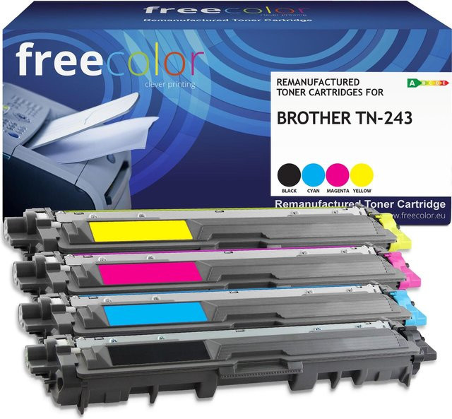 Freecolor K38597F7 Tonerkartuschen Set für Laserdrucker, 4 Stück, kompatibel in Schwarz, Cyan, Magenta und Gelb - Bild 1