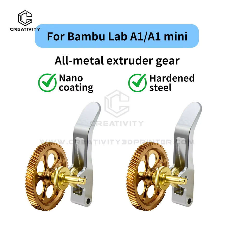Bambu Lab Vollmetall-Extruder-Getriebesatz aus gehärtetem Stahl mit DLC-Nano-Beschichtung für A1 Mini, A1, X1, X1C, P1P, P1S, P2S in Gold - Bild 3