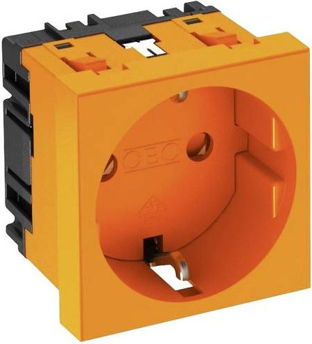 OBO Bettermann Geräteeinsatz Steckdose in Orange B/H/T: 45 x 45 x 42 mm - Bild 1