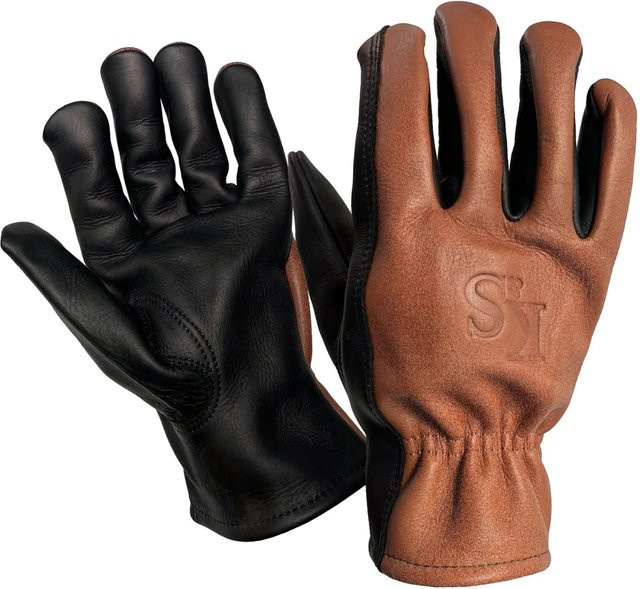 Kent & Stowe Leder-Handschuhe Sure & Soft in Braun-Schwarz, Größe M - Bild 1
