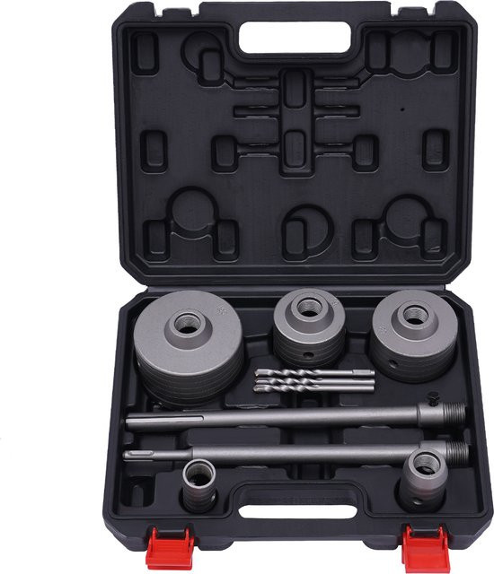 9-teiliges Diamant-Bohrerset Bymaocar in Silber für Beton, Zement und Ziegel mit Durchmessern von 30 mm, 40 mm, 68 mm, 80 mm und 100 mm - Bild 1