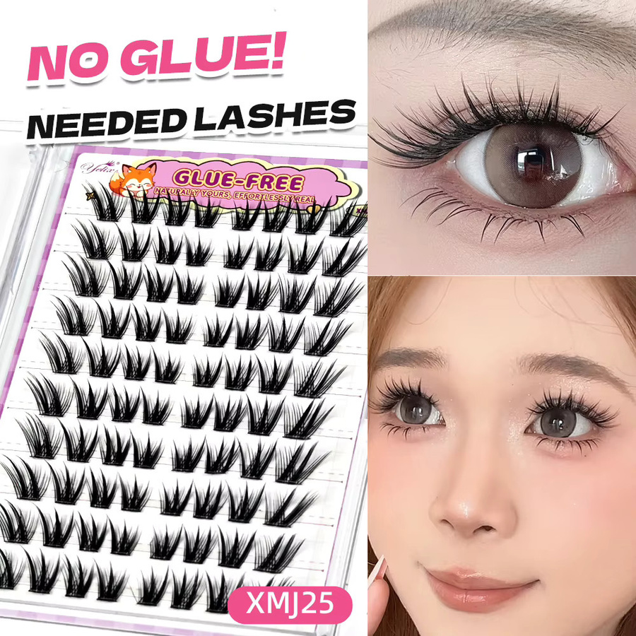 Yelix Cluster-Wimpern, selbstklebend, natürlich, Unisex - Bild 1