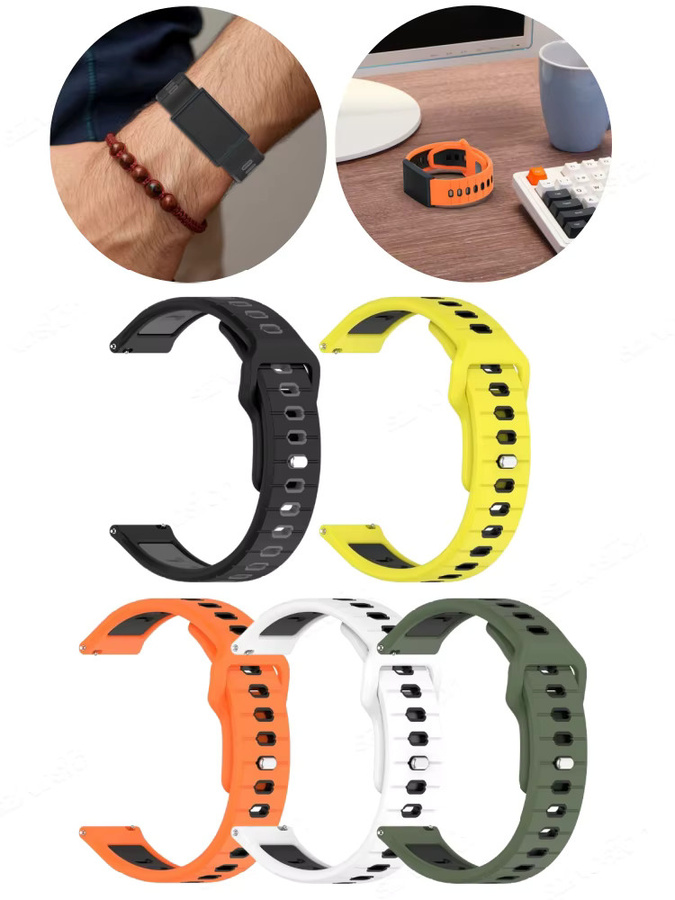 Huami Amazfit Helio Uhrenarmband, Silikon, 22 mm, Schwarz, Unisex - Bild 7