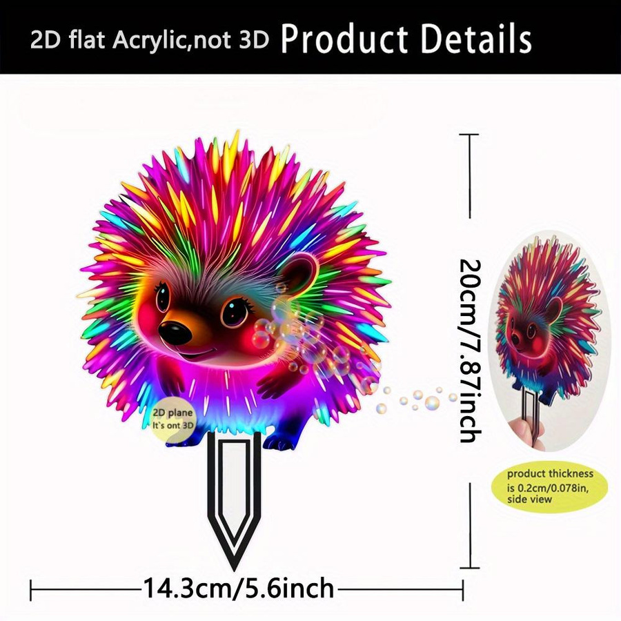 Leuchtender Igel Gartenbodenstecker von MGB in Multicolour zur Dekoration für Garten und Innenbereich - Bild 3