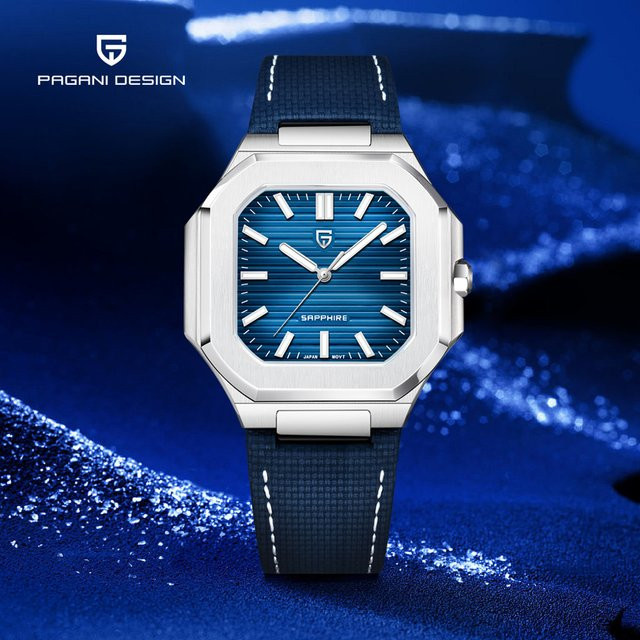 Pagani Design Armbanduhr, Quarz, Edelstahl, Blau, Saphirglas, Herren - Bild 1