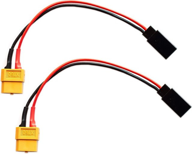 2er-Set XT60 auf Futaba RX Buchse Adapter Ladekabel mit 22AWG Blei-Draht für ISDT Ladegeräte, Länge: 15 cm oder 30 cm - Bild 1