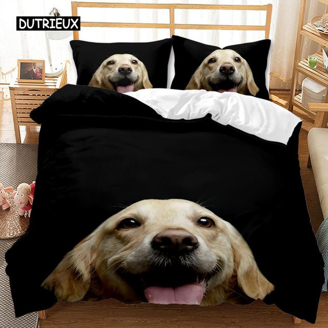 Bettwäsche-Set mit Deutscher Schäferhund Motiv von Binchi Outdoor Product, Farbe Schwarz, Material Mikrofaser, B/H: 140 x 210 cm - Bild 1