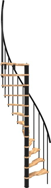 Minka Spindeltreppe Suono Smart Schwarz mit Buche in Holzoptik für eine Geschosshöhe bis 305 cm - Bild 1