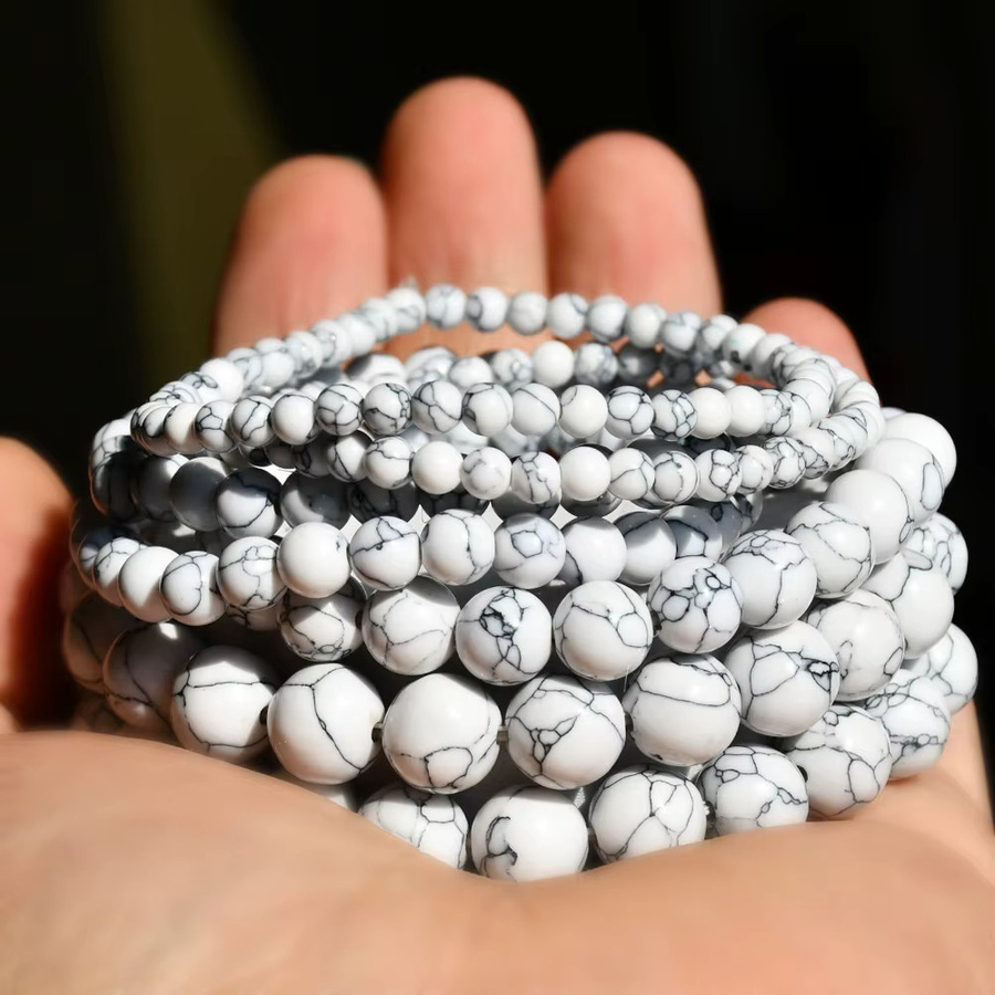 simiry Armband, Naturstein, Weiß, Perlen, Unisex - Bild 2