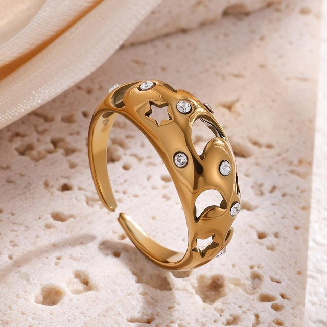 Lucky Star Jewelry Schmuck-Set Edelstahl, 18K Vergoldet, Zirkonia, Damen - Bild 1
