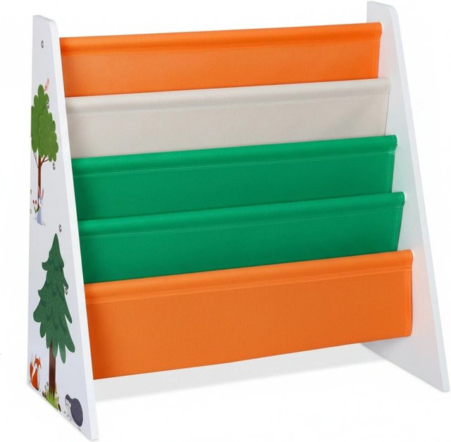 Relaxdays Kinderbücherregal mit Waldtiere-Motiv in Bunt, B/T/H: 60 x 28 x 62,5 cm - Bild 1