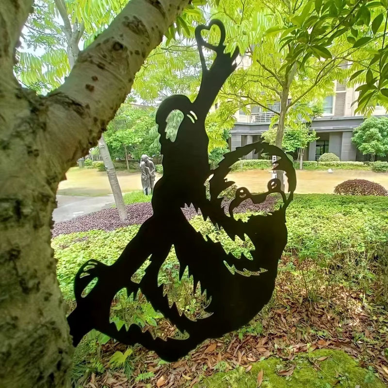 Faultier auf Zweig Wanddekoration aus Metall als Silhouette in Schwarz für Garten und Terrasse - Bild 6