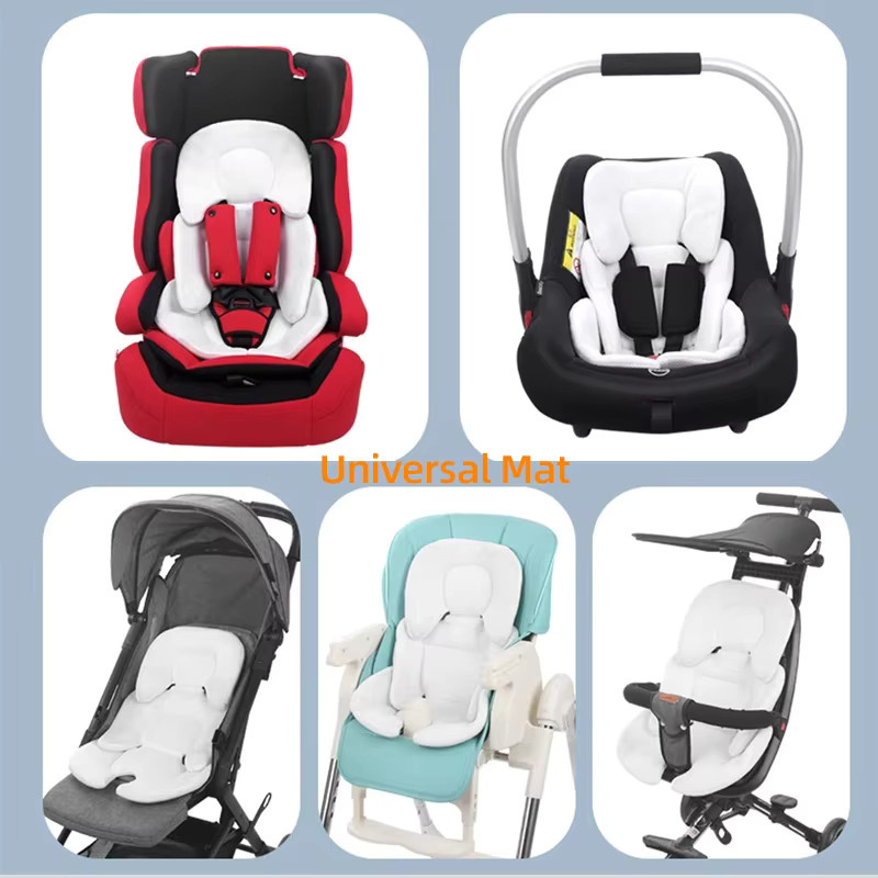 PANGDUBE Universelles Kinderwagensitzkissen in Grau und Weiß, doppelseitig mit Polarfleece und Mesh, wasserdichte Babyautositzauflage und Hochstuhlmatte - Bild 3