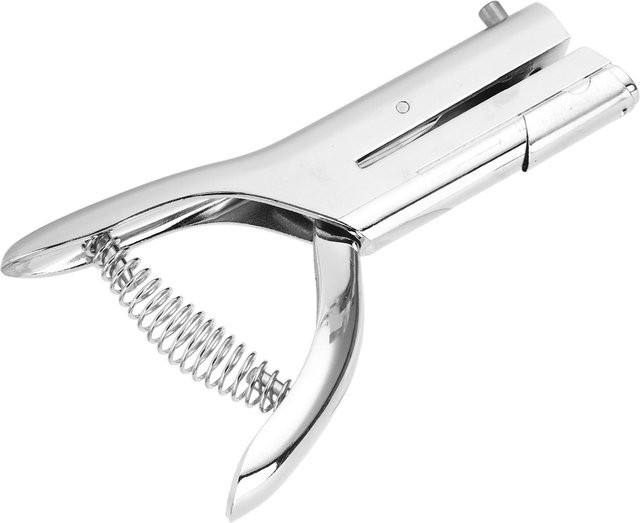 Manueller Locher aus Edelstahl mit 3mm Durchmesser in Weiß und Silber - Bild 1