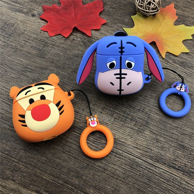 Schutzhülle für Apple AirPods 2 mit Tiger- und Esel-Design aus weichem Silikon - Bild 1