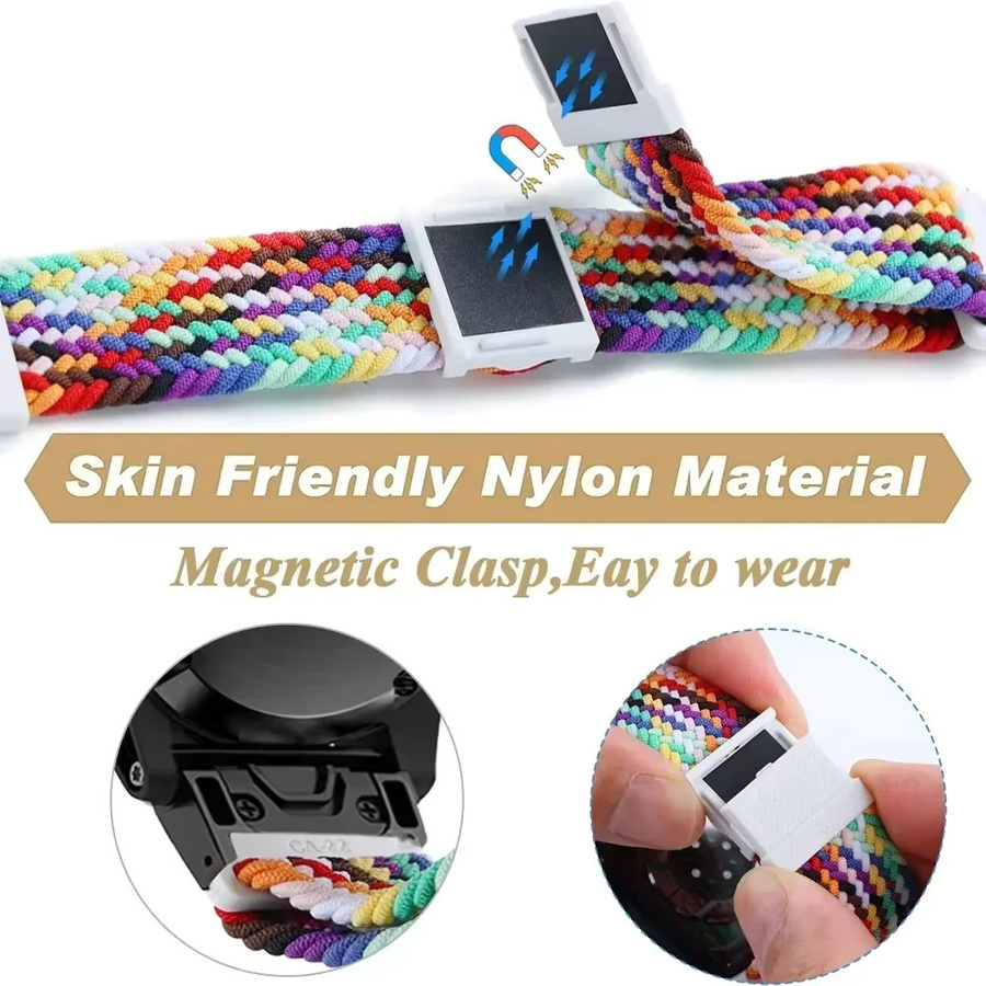 QCTOG Uhrenarmband Nylon, Textil/NATO, Bunt, Unisex, 22 26mm - Bild 4