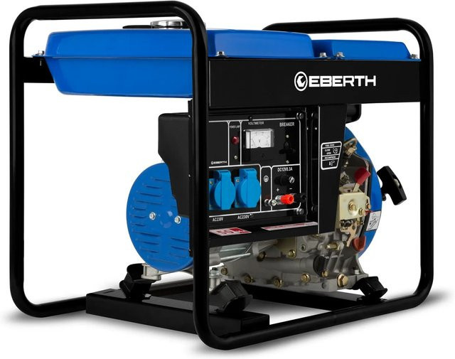 Eberth Diesel Notstromaggregat 2000 Watt Stromerzeuger in Blau - Bild 1