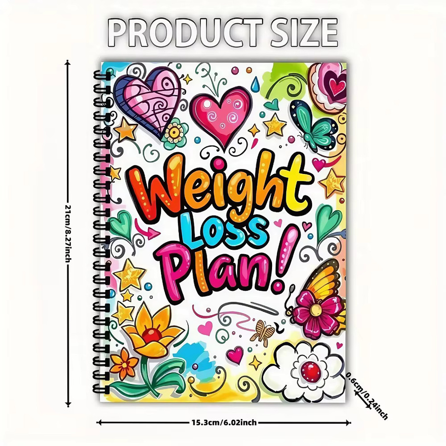 Mein Tagebuch zur Gewichtsreduktion: 12 Wochen Fitnessjournal und monatlicher Gesundheitsplaner mit progressiver Zielsetzung, Softcover, Spiralbindung, Mehrfarbig - Bild 3
