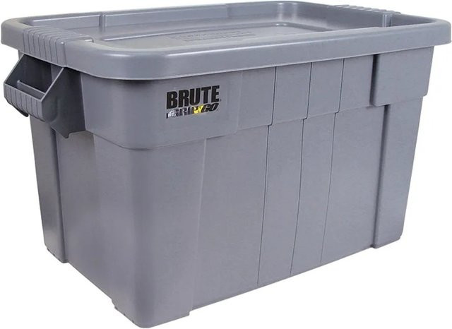 Rubbermaid PROREGAL Aufbewahrbox mit Deckel und Griffen, Grau, H x B x T: 38,4 x 44,1 x 70,7 cm, 75,5 Liter - Bild 1